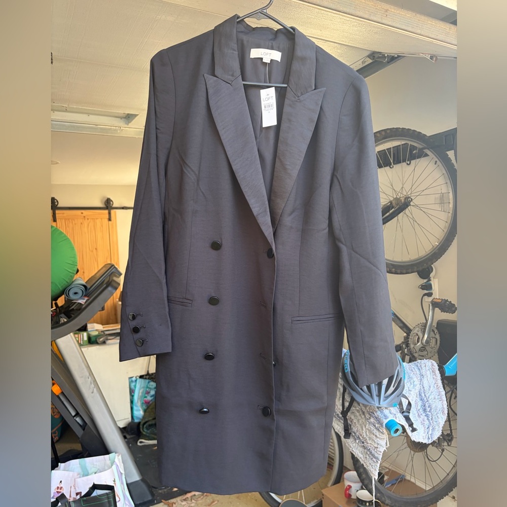 Black Double-Breasted Blazer Dress